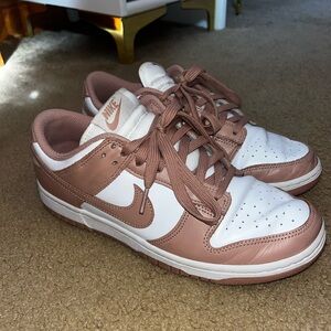 Nike White and Pink Dunks